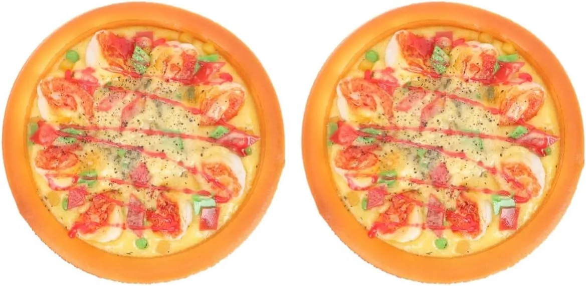 Pizza Adornment Bakery Shop Toy Luxshiny 2pcs monochromatic absorb kindergarten flask academy Realistic Fake Pizza Prop for Display Emulation 