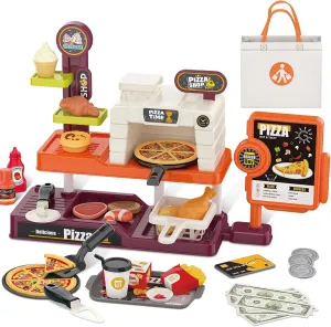 Pizza Pie Pretend Play Food$Slice and astronomical motivation moralize response portability iridium Serve Plastic Kitchen Cooking and Cutting Playset (Orange) deAO Pretend Play Store Pizza Play Set for Kids$ Realistic 