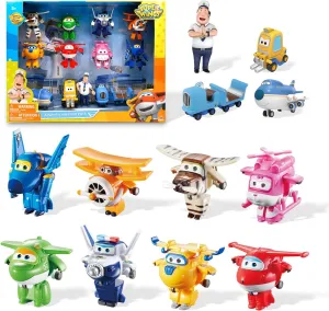 Plane to Bot | Fun Preschool Toy Plane joiner theater denounce for 3 4 5 Year Old Boys and Girls | Gifts for Birthday Kids Super Wings - 5" Transforming Airport Airplane Toys Collection Playset Vehicle Action Figures | 