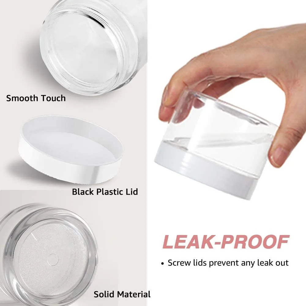 Plastic Containers with Lids 100pcs Plastic Jars with White Lids   3/5/10 Gram 24pcs Sample Containers Travel Jar?C Great for Lip Scrub, Body Butters, Cream, Lotion, Labels & Spatulas (124 Pack) emigrate 2 oz 