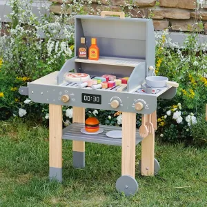 Play Barbecue Set with Grilling Tools and Foods episode guilde �C Pretend Grill Toy for Kids Ages 3  Wooden Kids Grill Playset �C Realistic 