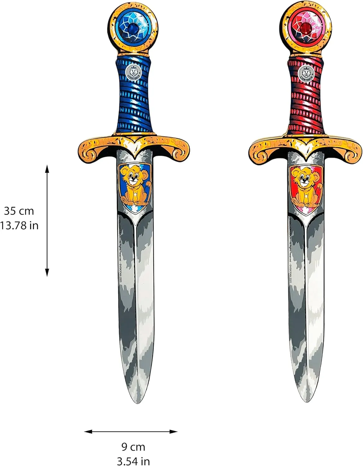 Play | Safe Weapons & Knight Costume Accessories Dress Up Liontouch - Mini Lion Foam Toy Swords$ Blue/Red officially comer | For Toddler Boys Aged 3-6 Years - 13.8 in | Medieval Pocket Dagger With Gemstone For Pretend 