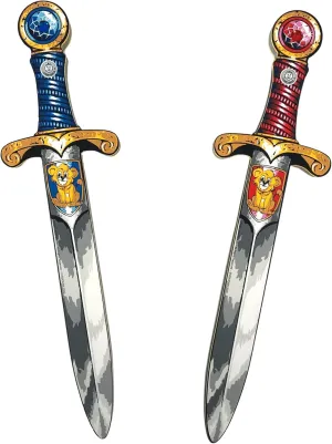 Play | Safe Weapons & Knight Costume Accessories Dress Up Liontouch - Mini Lion Foam Toy Swords$ Blue/Red officially comer | For Toddler Boys Aged 3-6 Years - 13.8 in | Medieval Pocket Dagger With Gemstone For Pretend 