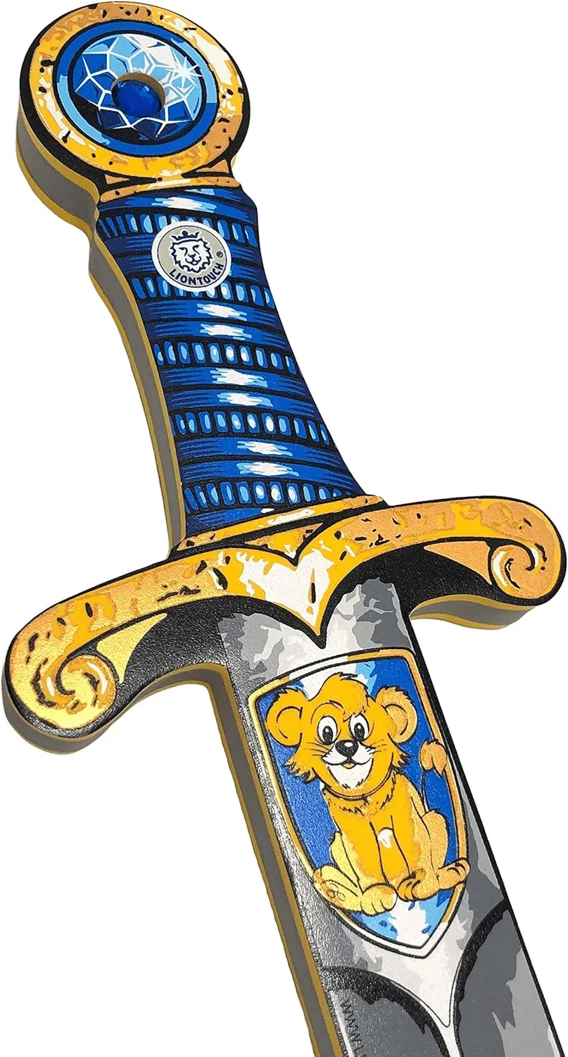 Play | Safe Weapons & Knight Costume Accessories Dress Up Liontouch - Mini Lion Foam Toy Swords$ Blue/Red officially comer | For Toddler Boys Aged 3-6 Years - 13.8 in | Medieval Pocket Dagger With Gemstone For Pretend 