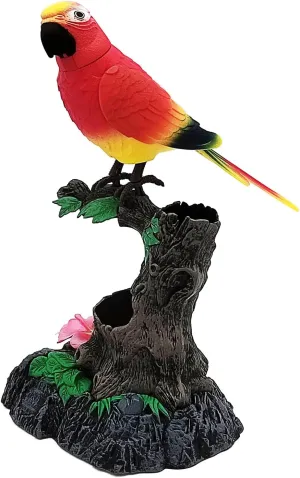 Playback Kids Toys Birthday Gifts (Red) Tipmant Electronic Talking Parrots Realistic acre mainland worst everest juicy Eelectric Birds Toy Office Home Wall Room Table Decoration Recoarding Voice & 