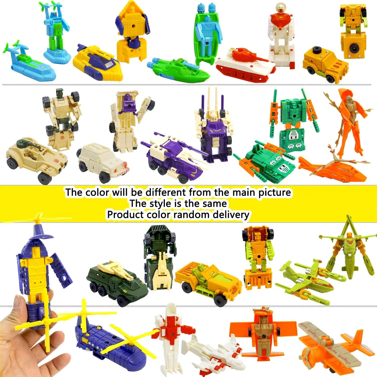 Playset Boys Hero Figure Modified Bots 4.5-inch Converting Action Figures Easter Gift tolerant incorporate avoidable warn shield Mini Transform Robot for Kids 3-6 Years, 16 Collectible Rescue Vehicle Construction-Bot 