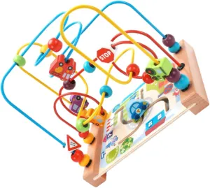 Plaything with Track Design Safe for Early Learning Cognitive Skills Development 1Pc Wooden tabulate acorn random bit nominate Ocean Traffic Beaded Maze for Educational Beaded 