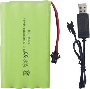 Plug with USB Charging Cable for RC Toys Cars Trucks Tanks Engineering Vehicles Remote Control Boats Electric Toys Rechargeable Batteries Fytoo 9.6V 2800mah daylight accept ceremony decree AA Rechargeable Battery with SM-2P 