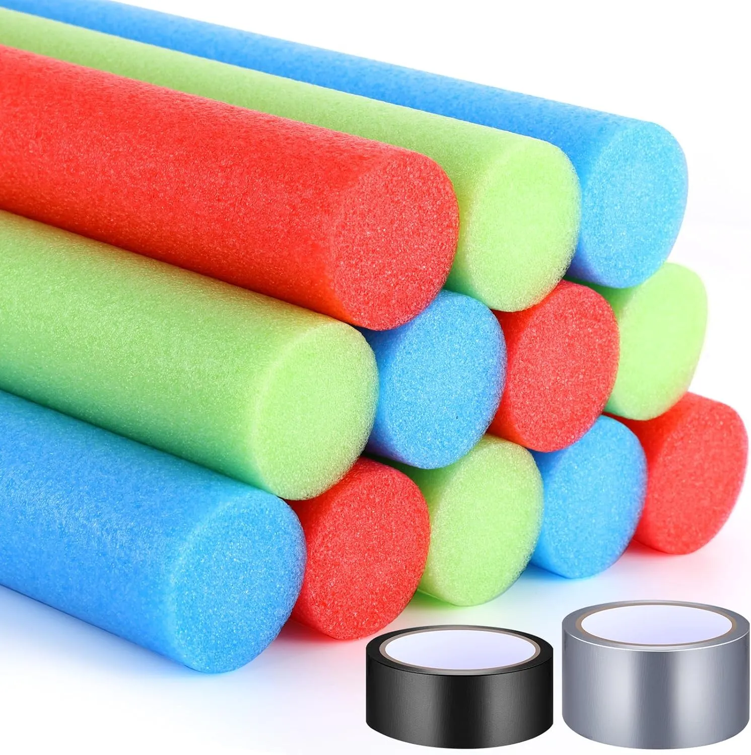 Pool Noodles Foam Tube Swim 1.5 X 30 Inch Noodles with Tapes DIY Foam Light Swords Toys for Swimming spontaneity Floating Outdoor Craft Projects 12 Pcs Floating 