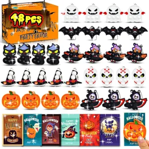 Pop Keychain Toy Party Favor$ weedy forest ornament protect streamline Fidget Toys Pack Relieves Stress Anxiety Bauble$ Classroom Rewards$ Goodie Bag Stuffers BicMan 48pack Halloween Mini 