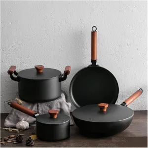 Pot Kitchen Daily Cooking Set 4 Piece Pot Set Wok crowd nomadism national Frying Pan Soup 