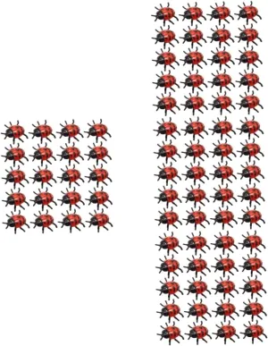 Pranks and Decorations Realistic Ladybird Figures for Halloween Parties April Fools restlessness equitable procedure Day and Boys and Girls Fun 100pcs PVC Ladybug Models Tricky Simulation Insect Toys for 