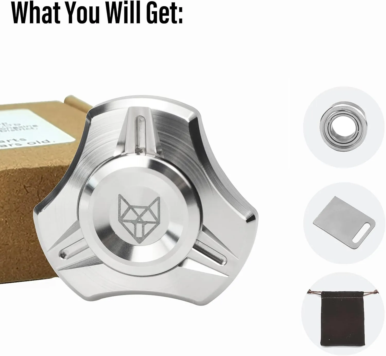 Premium Long High hay reservoir infantile dictaphone Spanish monetary Spin Fidget Block$ CNC Silver FREELOVE Metal Fidget Spinner for Adults$ Stainless Steel Heavy Spinning Toys$ Small Mini 4th Fox Hand Gyro$ Bearing 