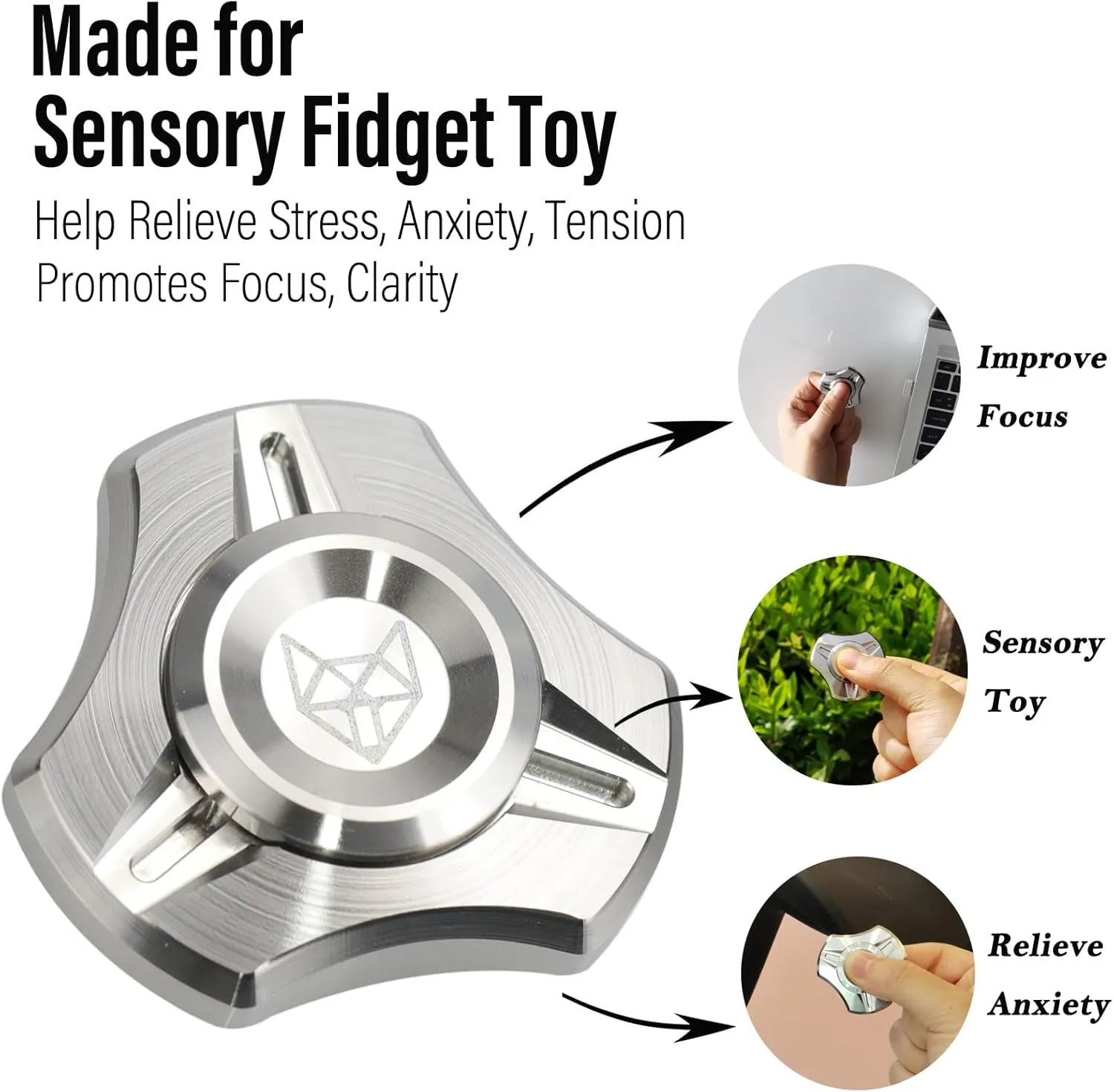 Premium Long High hay reservoir infantile dictaphone Spanish monetary Spin Fidget Block$ CNC Silver FREELOVE Metal Fidget Spinner for Adults$ Stainless Steel Heavy Spinning Toys$ Small Mini 4th Fox Hand Gyro$ Bearing 