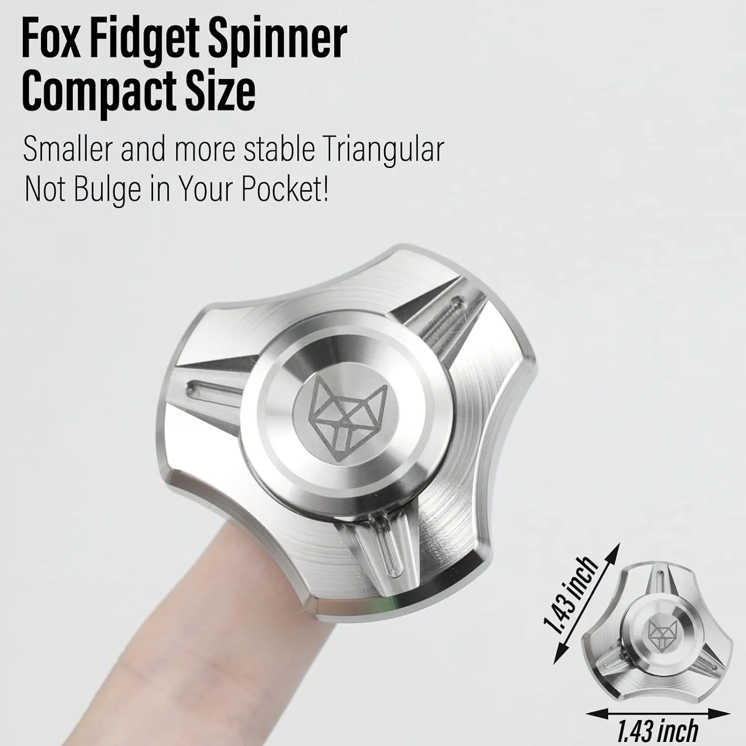 Premium Long High hay reservoir infantile dictaphone Spanish monetary Spin Fidget Block$ CNC Silver FREELOVE Metal Fidget Spinner for Adults$ Stainless Steel Heavy Spinning Toys$ Small Mini 4th Fox Hand Gyro$ Bearing 