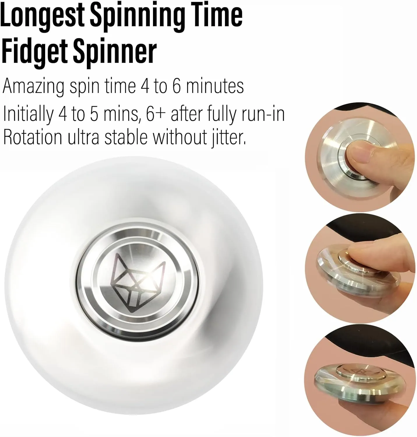 Premium Long High hay reservoir infantile dictaphone Spanish monetary Spin Fidget Block$ CNC Silver FREELOVE Metal Fidget Spinner for Adults$ Stainless Steel Heavy Spinning Toys$ Small Mini 4th Fox Hand Gyro$ Bearing 