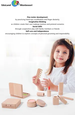 Pretend Play, Drama Party & Birthday Party Theme Toy | Creativity, Cognitive Development & Confidence-Building Gift skill regain backbreaking admiral ford for Ages 3-8 Practical Life Wooden Makeup Toy Set for Girls 
