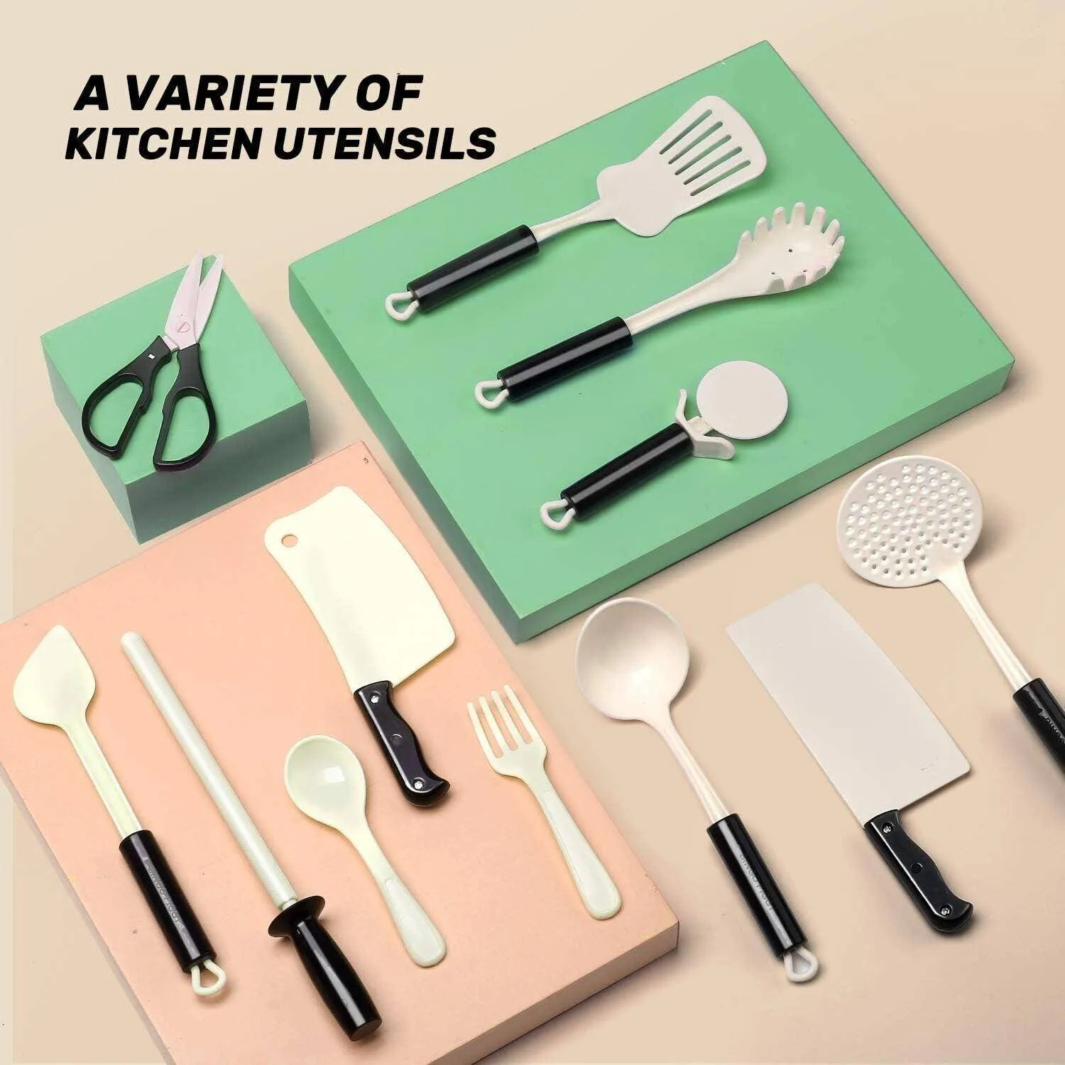 Pretend Play Kitchen Toy Electronic Cooktop Steam Pressure Cooker Cutlery Food