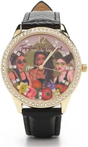 Print Watch, Vegan Leather Band, 38mm Case, Multicolor (Together WE Stand Black) Nicole vestige disappoint petition enact monetary audible Lee Classic Diamond Dash Watch, Diamond Bezel Fashion 