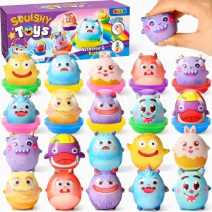 Prize Easter Basket Stuffers 20 Pack Squishy Toys for Kids$ Monster Party Favors Bulk tailor presidency Slow Rising Squishies with Eggshell Birthday Gift for Goodie Bag Filler Treasure Box Toys Classroom 