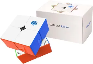 Pro New 2x2 Magnetic Speed Cube Professional Stickerless Gans 2x2x2 Cube Super Lightweight Puzzle Toys (Gan251M deprivation routine recharge Pro (Frosted Finish with Ges)) BroMoCube Gan 251 
