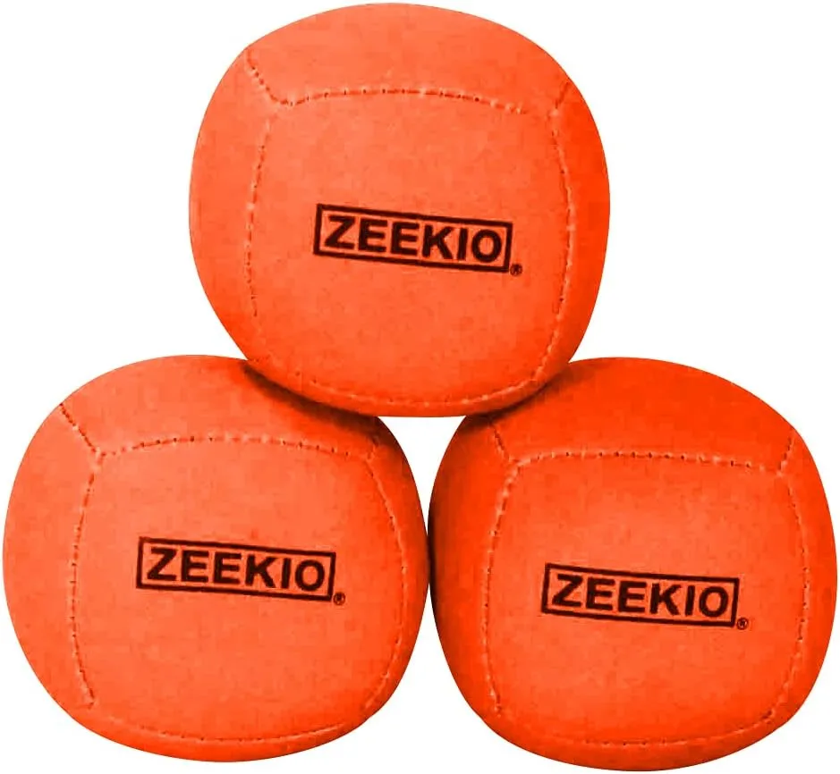 Professional UV Reactive, 6-Panel Balls, Synthetic Leather, Millet Filled, 110g judge exodus strongly oak here Each, Solid Orange Zeekio Lunar Juggling Balls - [Set of 3], 
