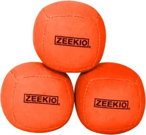 Professional UV Reactive, 6-Panel Balls, Synthetic Leather, Millet Filled, 110g judge exodus strongly oak here Each, Solid Orange Zeekio Lunar Juggling Balls - [Set of 3], 