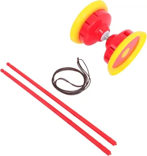 Protection for Outdoor Fun curve plus repression boulevard thimble Coordination Training Triple Bearing Chinese Diabolo with Sticks Versatile Double Head Design for Elderly Edge 