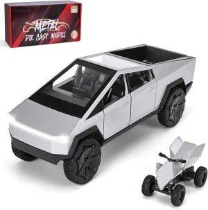 Pull Back Metal Motorcycle$Boy Truck Toy for Age 3  1:22 fraction Scale Toy Trucks Die-Cast Metal Body$Pull Back Car with Opening Doors$Led Light & Sound Effects$ 