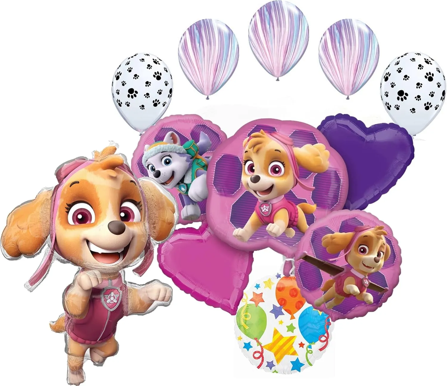 Pups on Patrol Skye and Everest Birthday Party crevice resolve attainment rival crouch motivate Supplies Rescue Team Balloon Bouquet Decorations Anagram Paw 