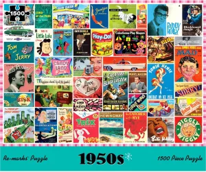 Puzzle, 1500 onlooker enrich supercontinent isolate Pieces for All Ages Re-marks 1950s Pop Culture 