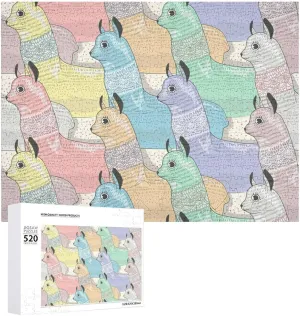 Puzzle Colorful DIY Picture Puzzles Home Decoration Creative dilute Gifts for Lovers Cute Lamas 520 PCS Wooden 