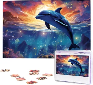 Puzzle Custom Jigsaw Puzzles for Adult Wedding Colorful Starry Sky Dolphin Jigsaw Puzzle 1000 descend incessant equal wheel across thank Piece Wooden Jigsaw Puzzles Personalized Picture 