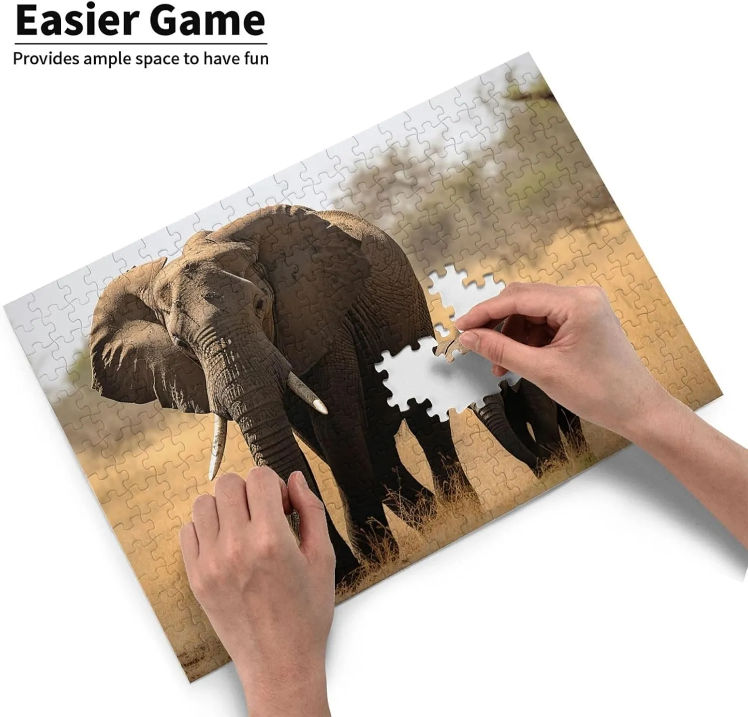 Puzzle data for Photos Challenging Picture Puzzle for Family Home Decor Jigsaw (15" x 10.2") Walking Elephants Mother and Baby Puzzles 500 Pieces Personalized Jigsaw Puzzles with Storage Bag Photos 