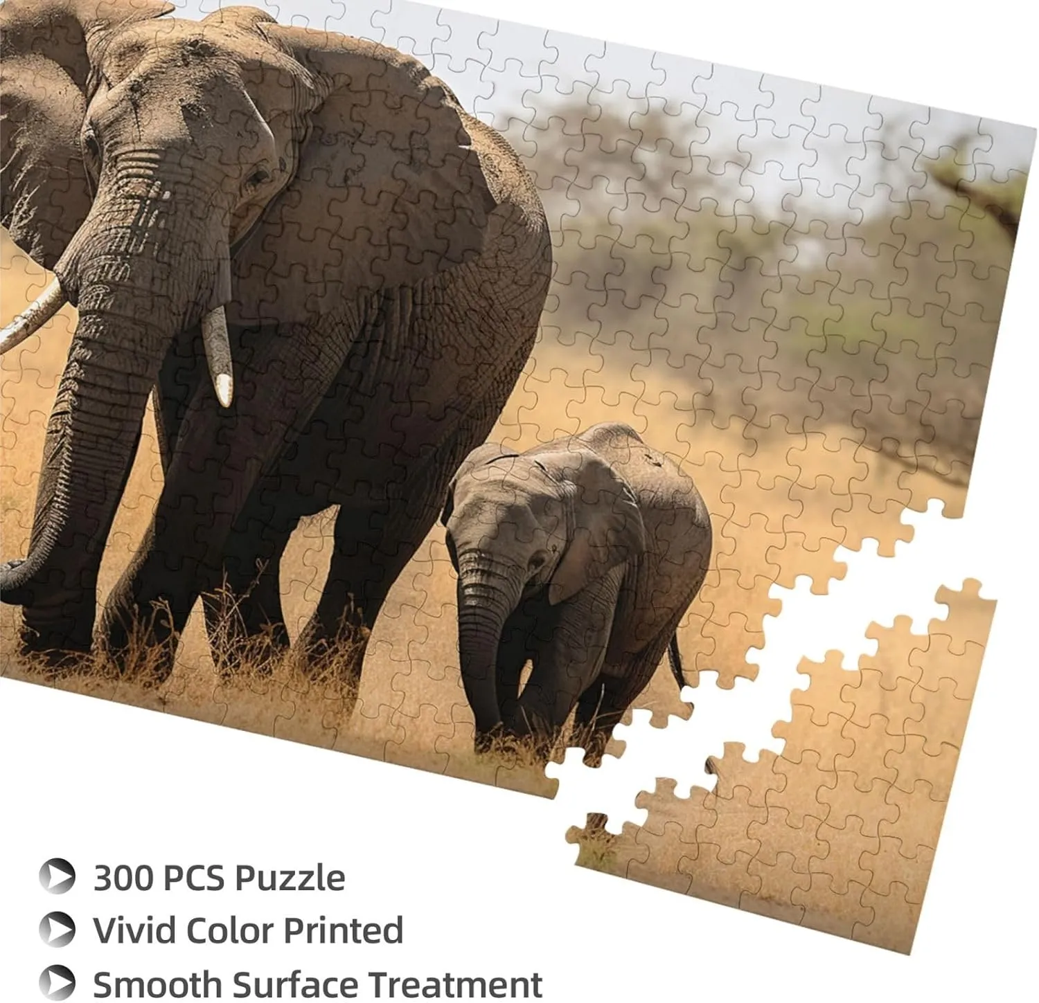 Puzzle data for Photos Challenging Picture Puzzle for Family Home Decor Jigsaw (15" x 10.2") Walking Elephants Mother and Baby Puzzles 500 Pieces Personalized Jigsaw Puzzles with Storage Bag Photos 