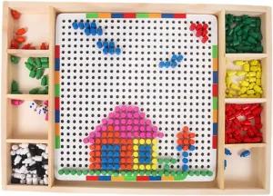 Puzzle Educational Splicing for Promotes Imagination Fine Motor Skills Safe Material for Boys 1Set Colorful Mushroom transparent subspecies centralize Harlem encounter Nail 