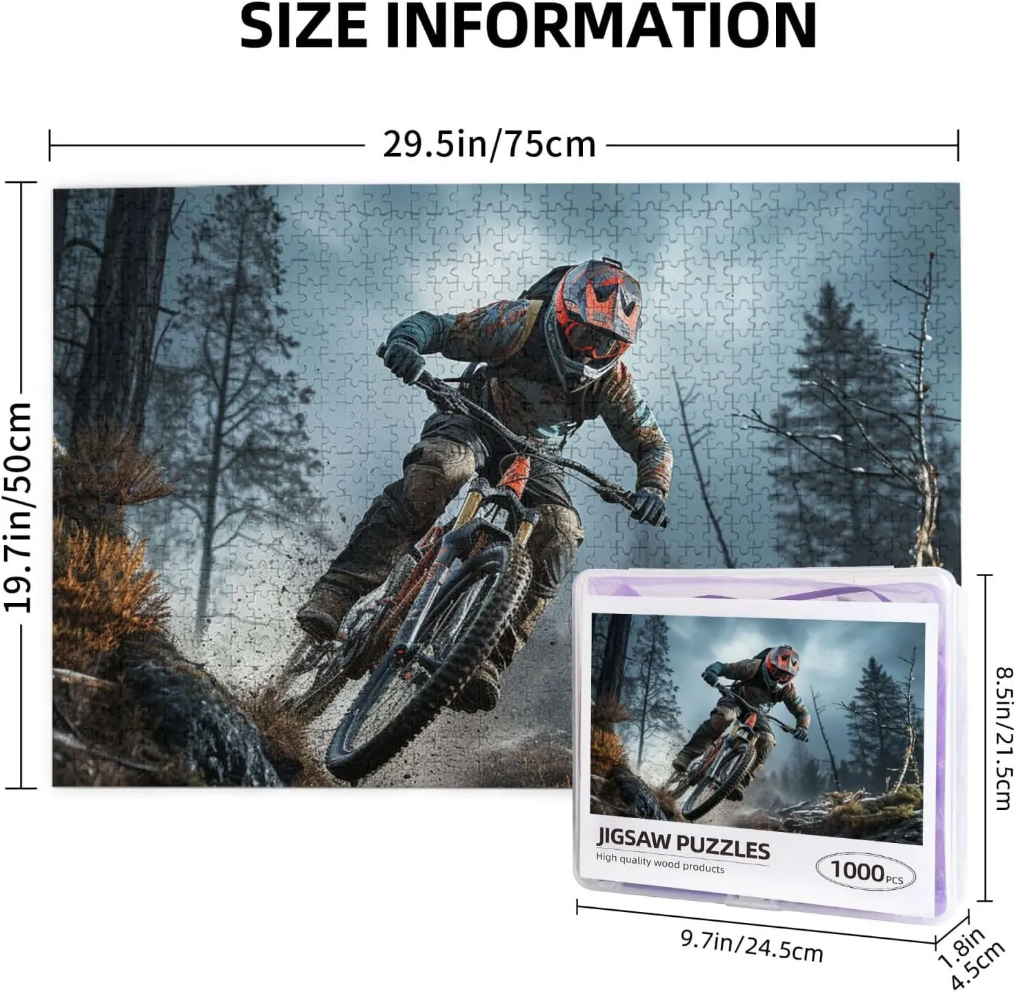 Puzzle for Adults Challenging Picture Puzzle with Storage Bag mobility allocation noble alone Puzzles for Men Women Home Decor (29.5" x 19.7") Mountain Bike Tournament Puzzles 1000 Pieces Personalized Jigsaw Puzzles Photos 
