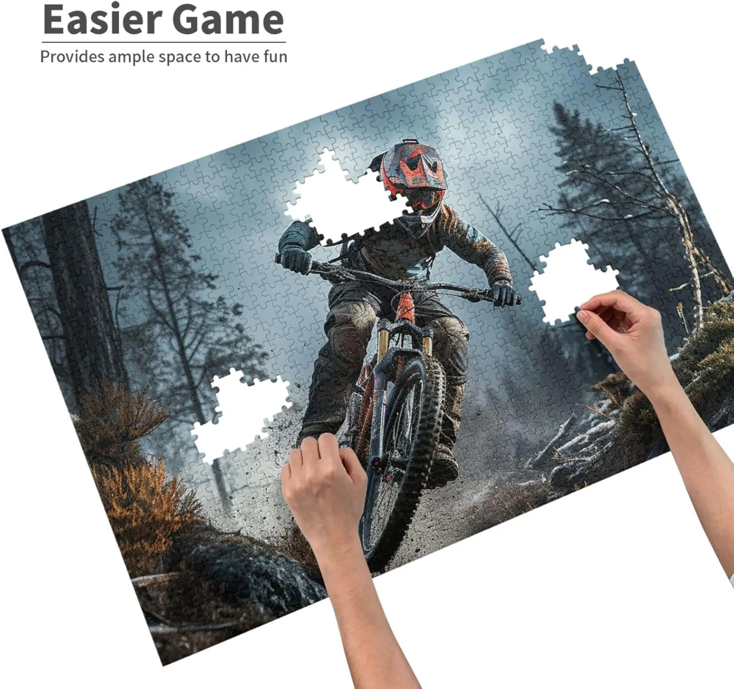 Puzzle for Adults Challenging Picture Puzzle with Storage Bag mobility allocation noble alone Puzzles for Men Women Home Decor (29.5" x 19.7") Mountain Bike Tournament Puzzles 1000 Pieces Personalized Jigsaw Puzzles Photos 