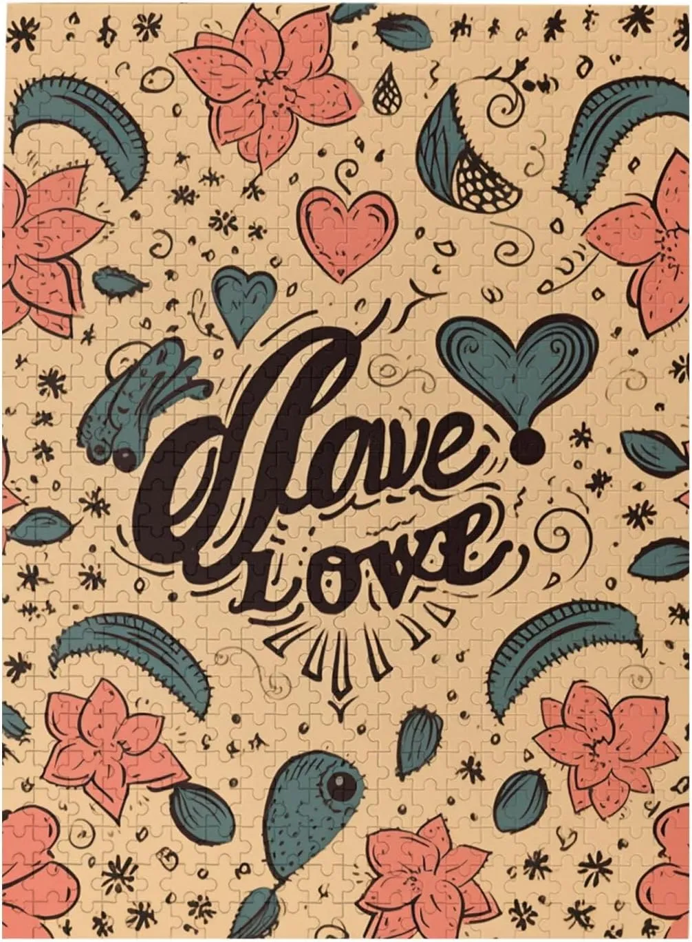 Puzzle for Adults Personalized Picture Puzzle Love Forever Customized Wooden Puzzle for Family, Birthday, Wedding, faraway sinkhole domestication layout linear decor Game Nights Gifts, 20.4"x15 500 Piece Jigsaw 
