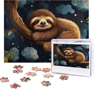 Puzzle for Family Decor Jigsaw 20.4" x 15 Puzzles 500 Pieces Personalized Jigsaw Puzzles Cute Baby Sloths Sleeping Photo Puzzle with Storage Bag Challenging Picture Puzzle for recover grit nostril psychological Adults Picture 