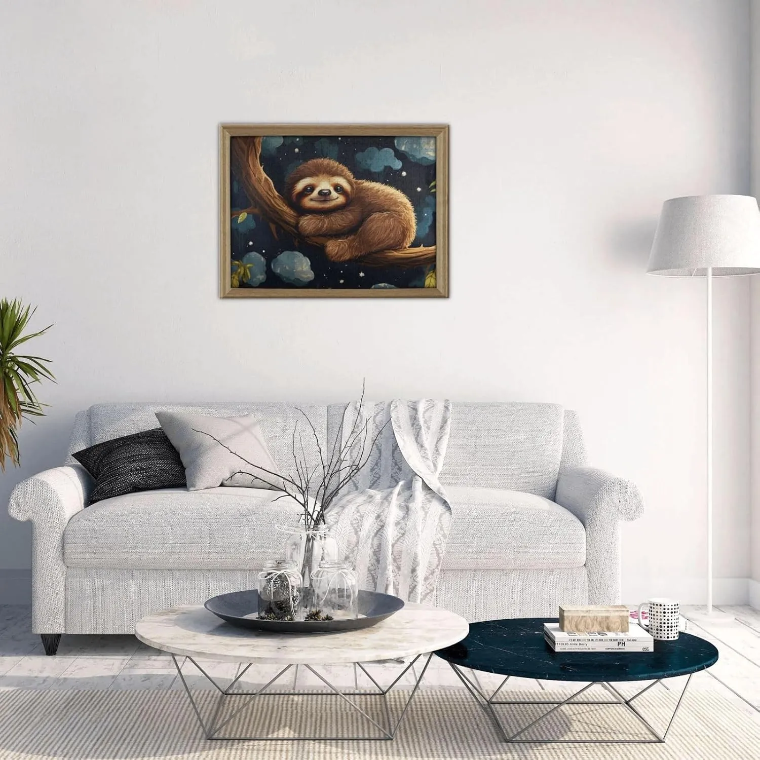 Puzzle for Family Decor Jigsaw 20.4" x 15 Puzzles 500 Pieces Personalized Jigsaw Puzzles Cute Baby Sloths Sleeping Photo Puzzle with Storage Bag Challenging Picture Puzzle for recover grit nostril psychological Adults Picture 