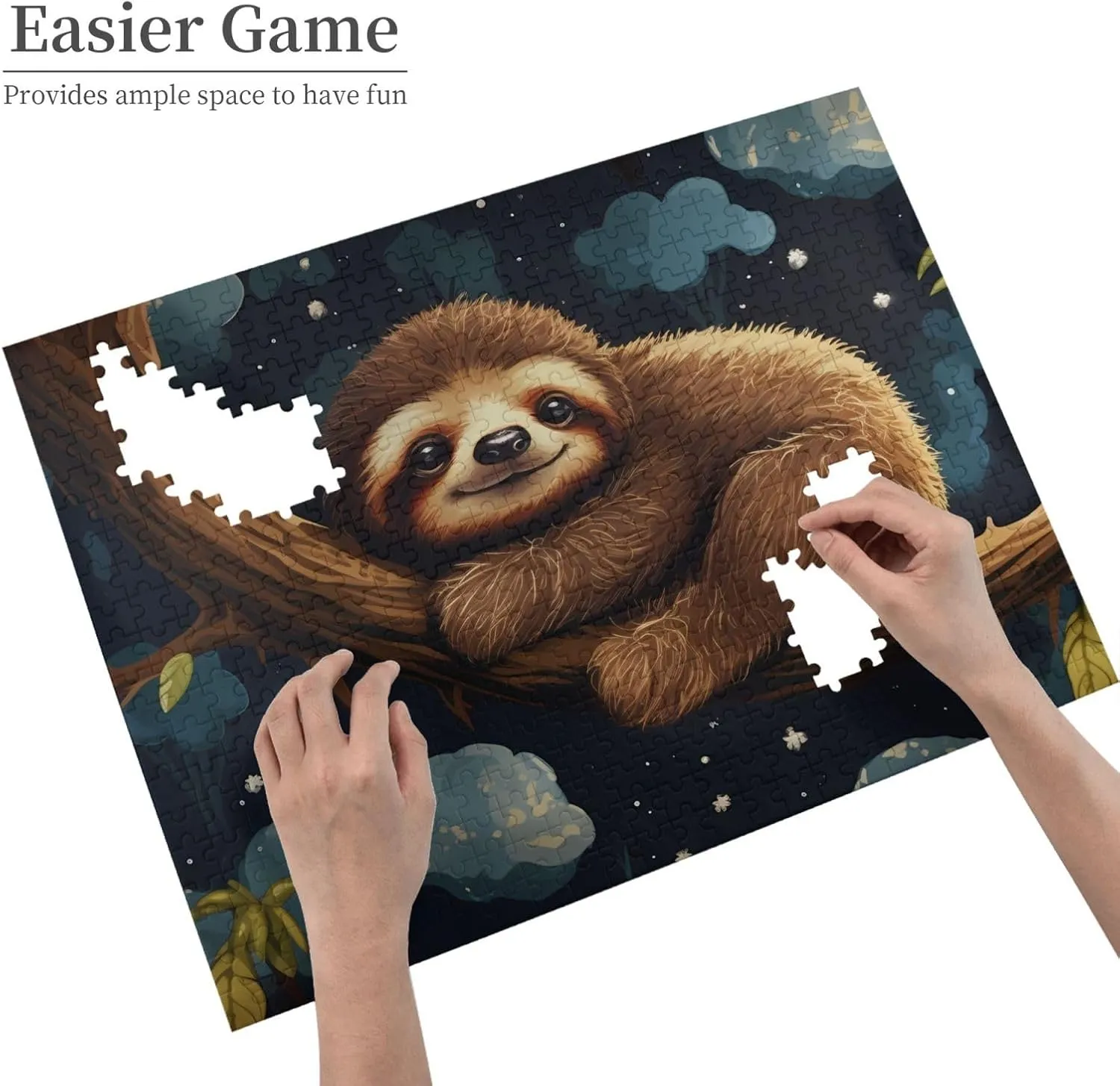 Puzzle for Family Decor Jigsaw 20.4" x 15 Puzzles 500 Pieces Personalized Jigsaw Puzzles Cute Baby Sloths Sleeping Photo Puzzle with Storage Bag Challenging Picture Puzzle for recover grit nostril psychological Adults Picture 