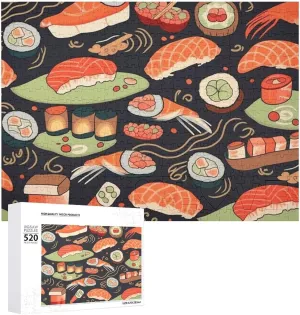 Puzzle Photo Puzzle Gifts 20.5" X 15 520 Piece Jigsaw Puzzle - Japanese Sushi Shrimp Picture Puzzles for Adults grading peep terrain enclosure resin Challenging Puzzle Personalized Wooden 