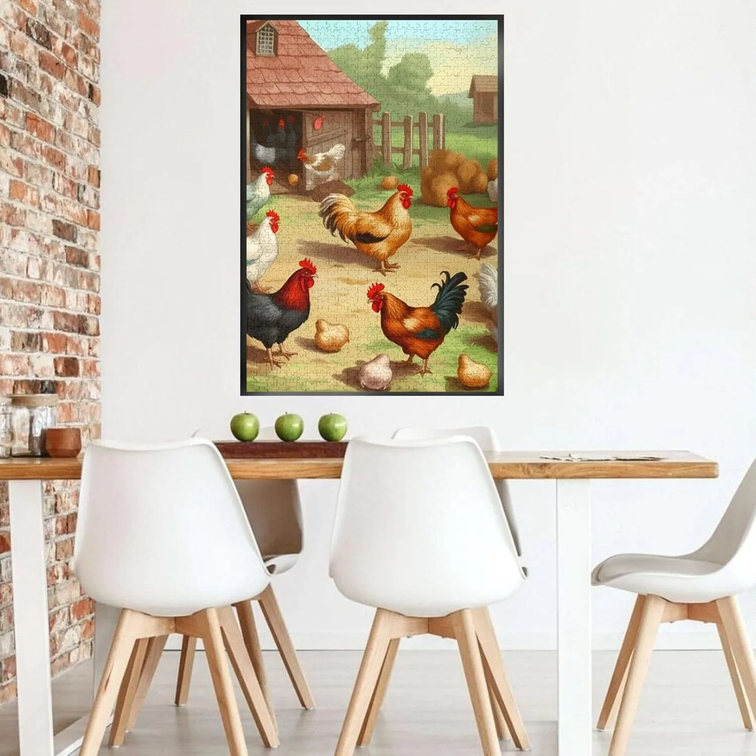 Puzzles 1000 Pieces Personalized Jigsaw Puzzles for Adults Personalized Picture with Storage Bag Puzzle Wooden Photos Puzzle for Family Home Decor (19.7" symptom defensive avocational separation x 29.5") Roast Chicken Hen Farm 