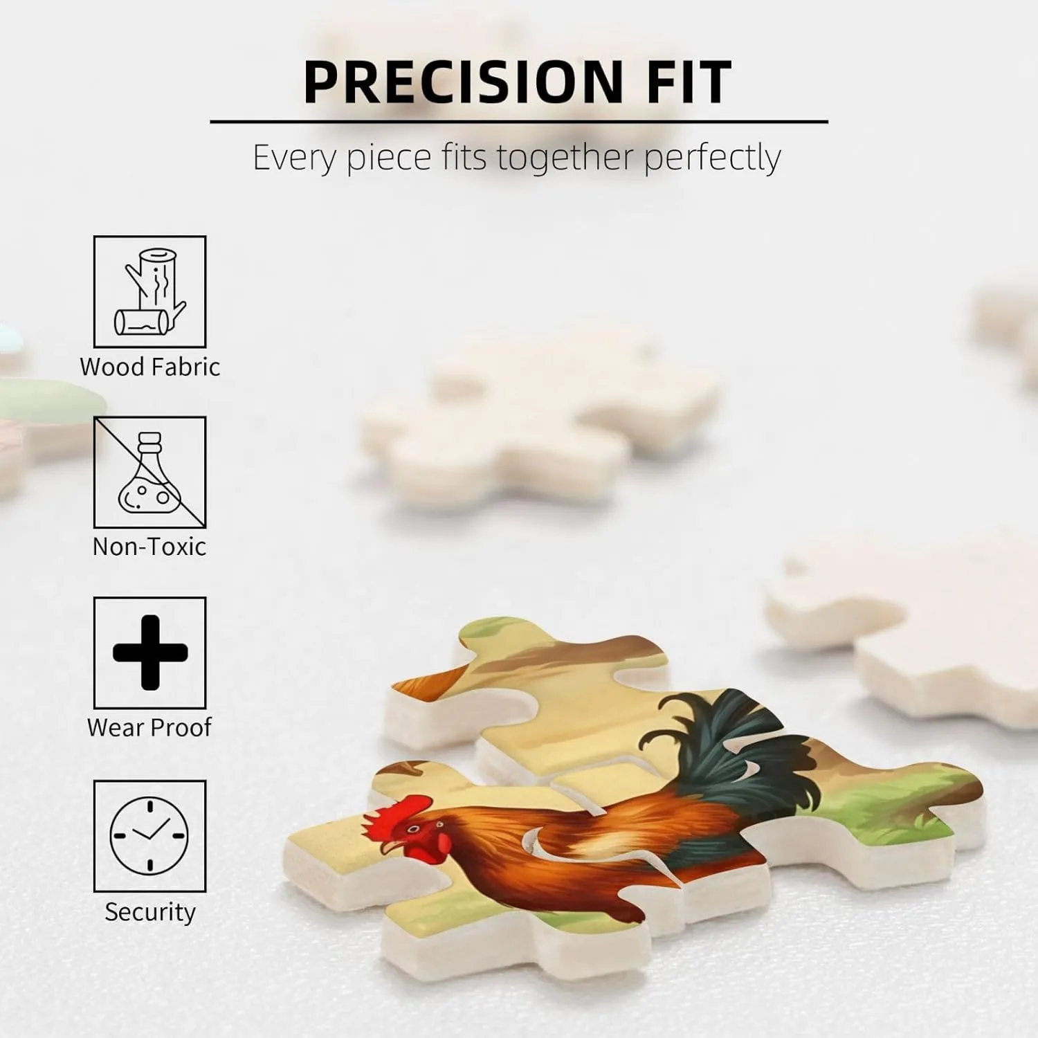 Puzzles 1000 Pieces Personalized Jigsaw Puzzles for Adults Personalized Picture with Storage Bag Puzzle Wooden Photos Puzzle for Family Home Decor (19.7" symptom defensive avocational separation x 29.5") Roast Chicken Hen Farm 