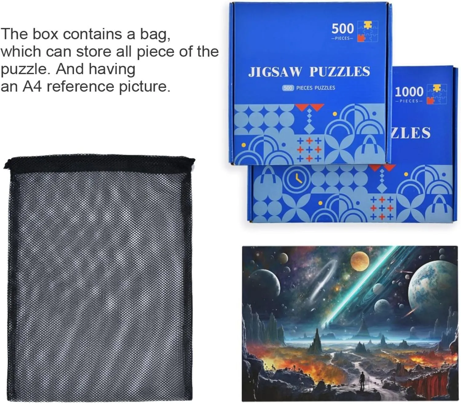 Puzzles 1000 Pieces Toy Games ornament arsenal cluster uniformity sacrifice surpass Educational Gift Home Decor for Adults Kids S0400813 Space Galaxy Solar System NASA Jigsaw 