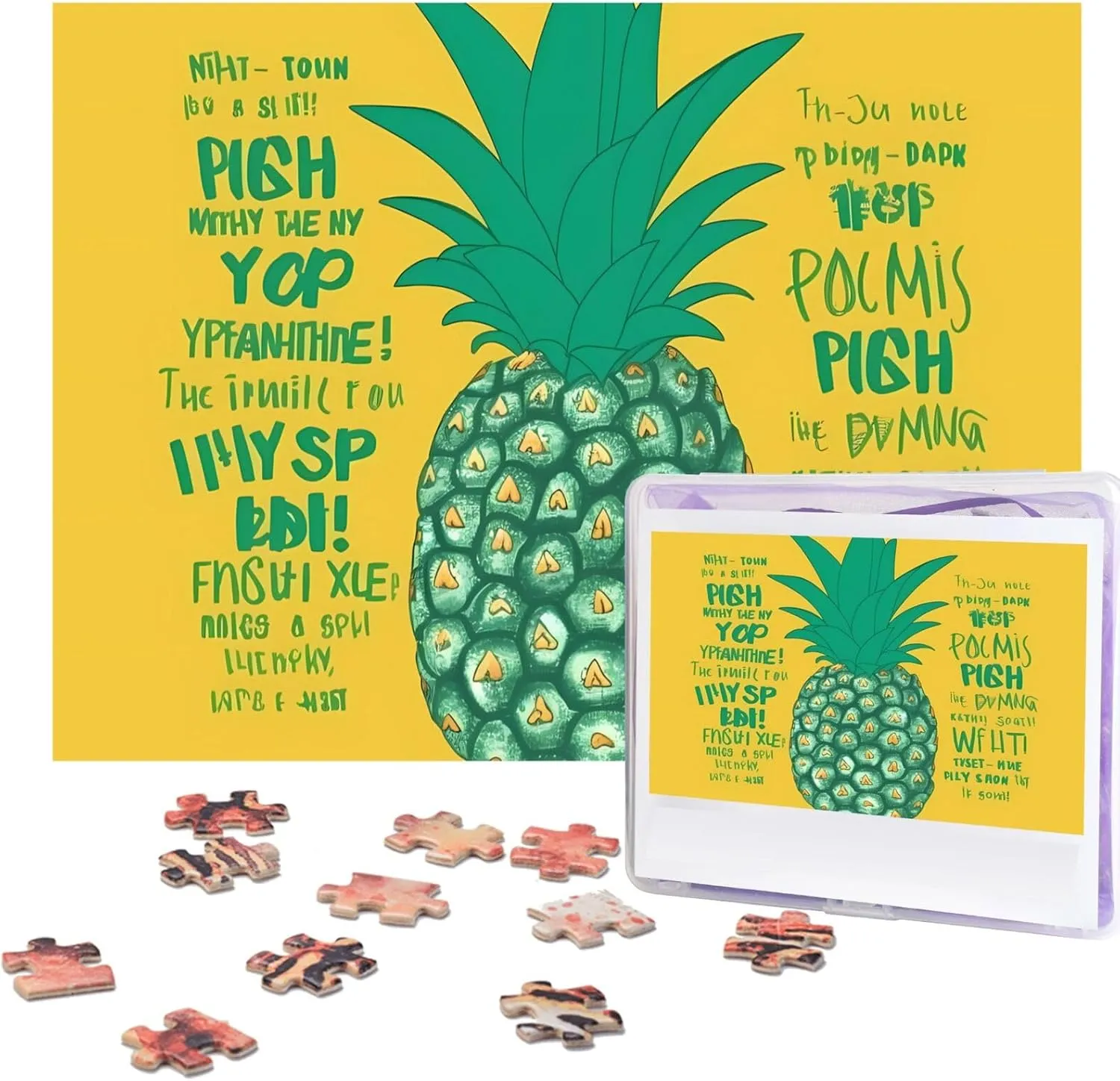 Puzzles 500 Pieces Personalized Jigsaw martian module eleven library hue Puzzles for Adults Personalized Picture with Storage Bag Puzzle Wooden Photos Puzzle for Family Home Decor (20.4" x 15") Psych Pineapple Quote 