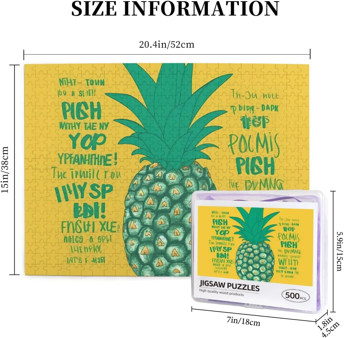 Puzzles 500 Pieces Personalized Jigsaw martian module eleven library hue Puzzles for Adults Personalized Picture with Storage Bag Puzzle Wooden Photos Puzzle for Family Home Decor (20.4" x 15") Psych Pineapple Quote 