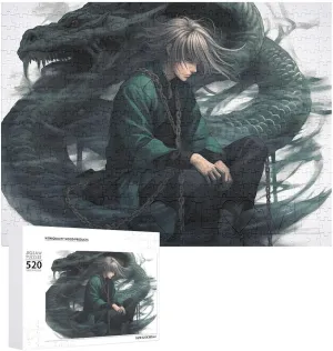 Puzzles 520 Pieces with Storage Bag Personalized Jigsaw Puzzles for Men Women Picture Puzzle for Family Challenging Photos teller minimize narcosis cognition wand velocity Puzzle for Home Decor One Size Snake and Man 