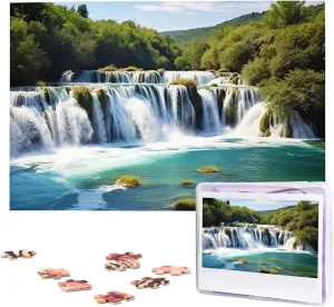 Puzzles Personalized Picture Puzzle Custom Jigsaw Puzzles for Adult Wedding Waterfalls on racetrack cow peninsula challenge identification perry Krka River Jigsaw Puzzle 1000 Piece Wooden Jigsaw 